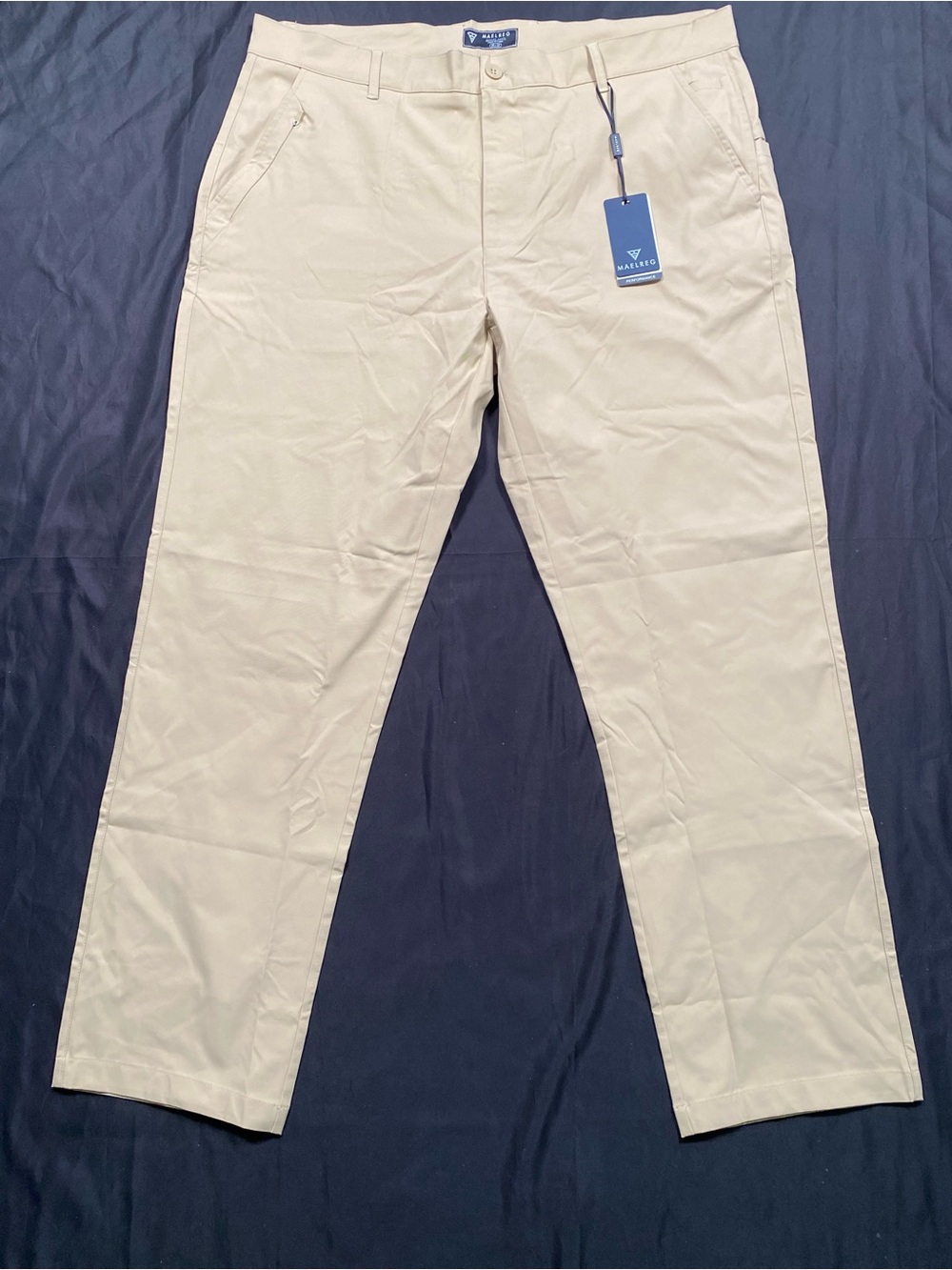 Maelreg Men’s Beige Boxer Briefs with Light Blue Waistband